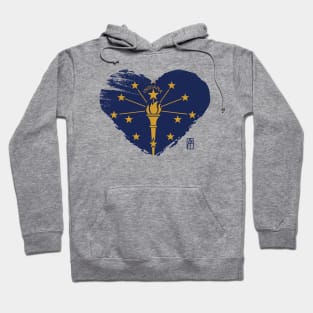 U.S. State - I Love Indiana - Indiana Flag Hoodie